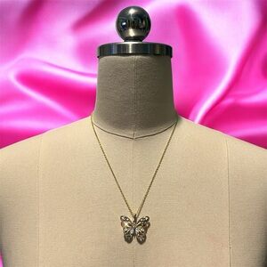 Gold Butterfly Charm Necklace